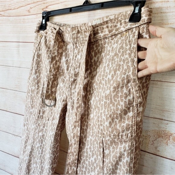 Anthropologie The Wanderer Leopard/Animal Print Utility Pants with Belt - Picture 7 of 12